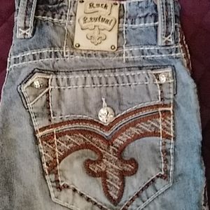 Rock Revival Jeans Sz 36 Med Wash Straight Leg
